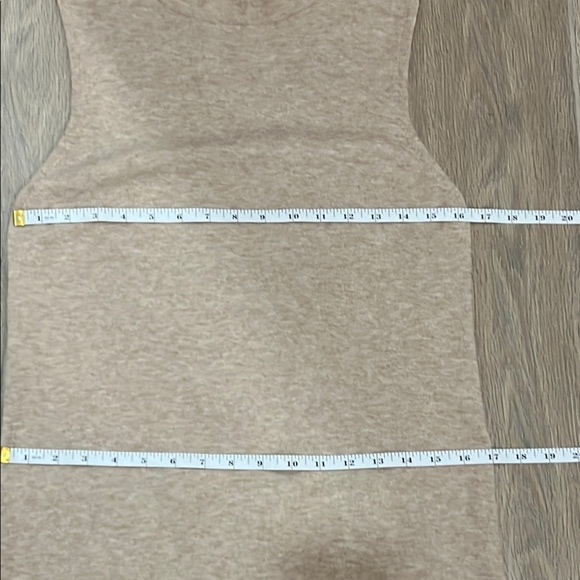 Mango MNG Dress Knit Sweater Beige Tan Sleeveless Mock Neck Sheath Side Split - Picture 5 of 13